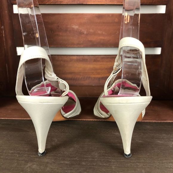 Vintage Casadei Taupe Heeled Sandals 7.5AA Narrow - Picture 5 of 9